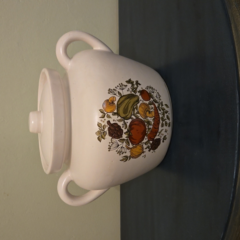Vintage McCoy bean pot/cookie jar Spice of Life pattern
